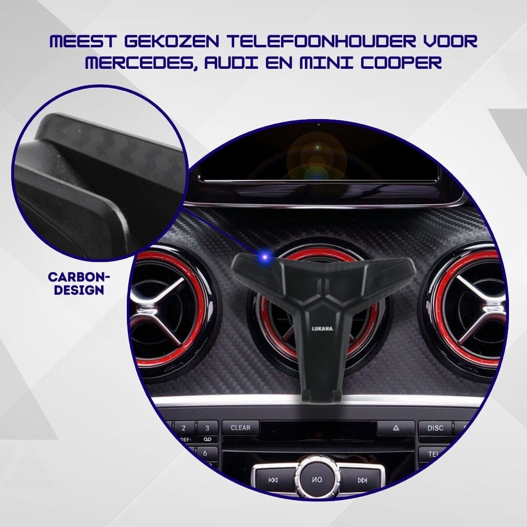 Meest gekozen telefoonhouder voor Mercedes, Audi en Mini Cooper