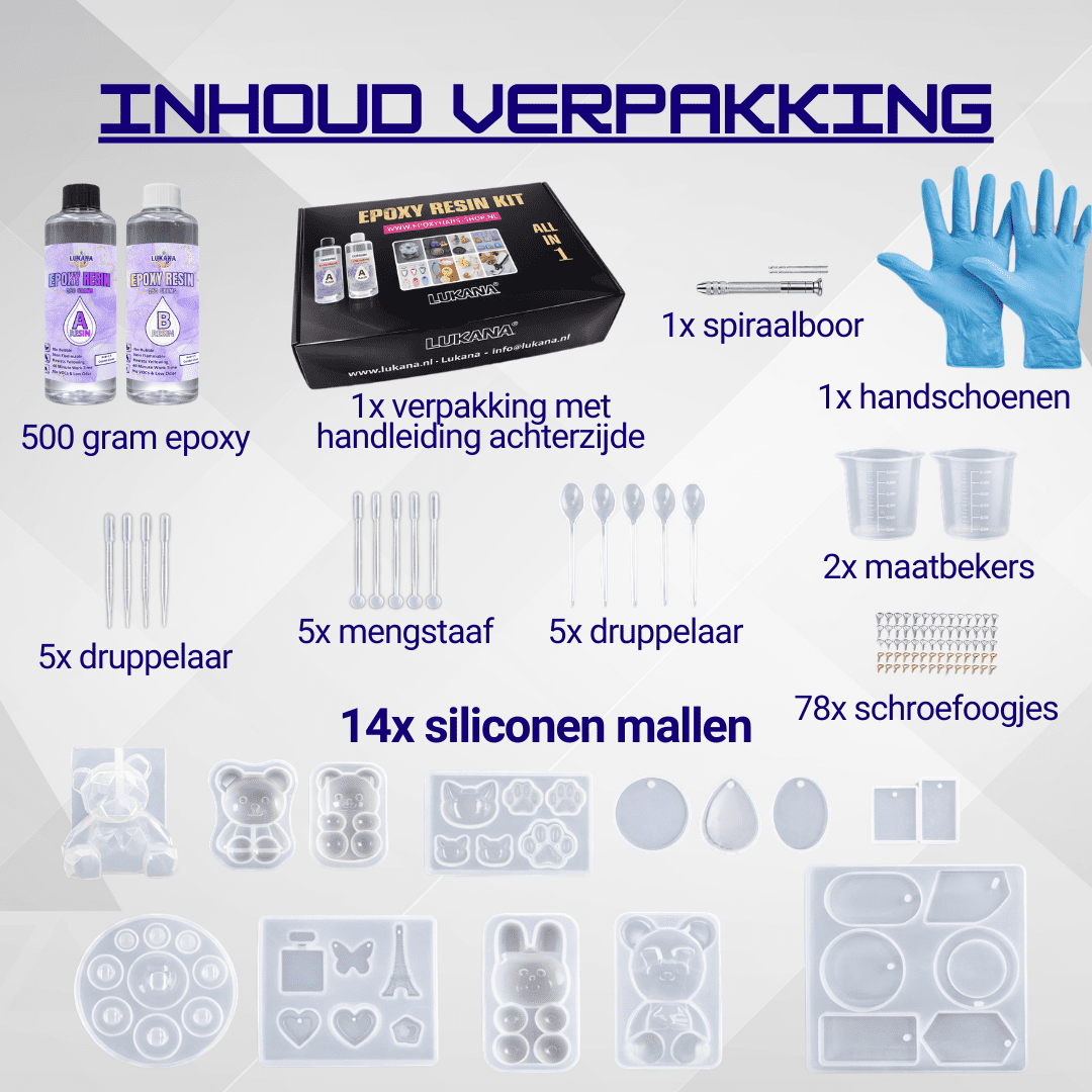 Lukana Epoxy Giethars Starterspakket Inhoud Verpakking