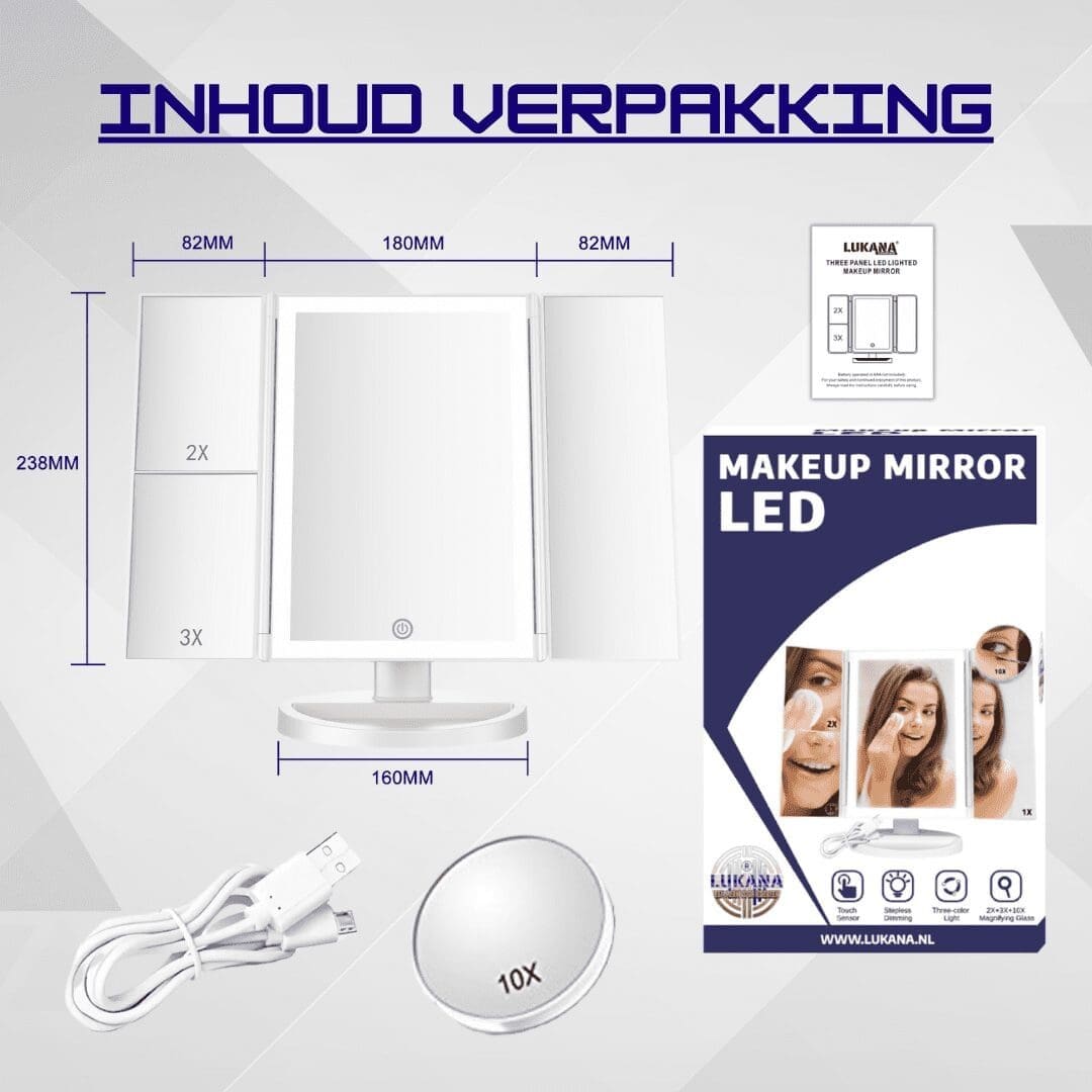Lukana Make Up Spiegel Inhoud verpakking