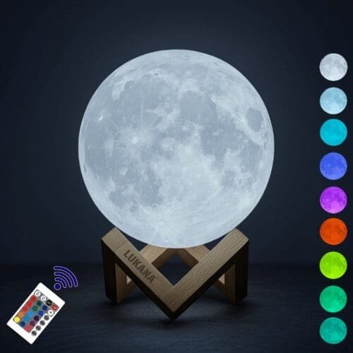 Lukana Maanlamp 3D Tafellamp - 16 Kleuren - Standaard