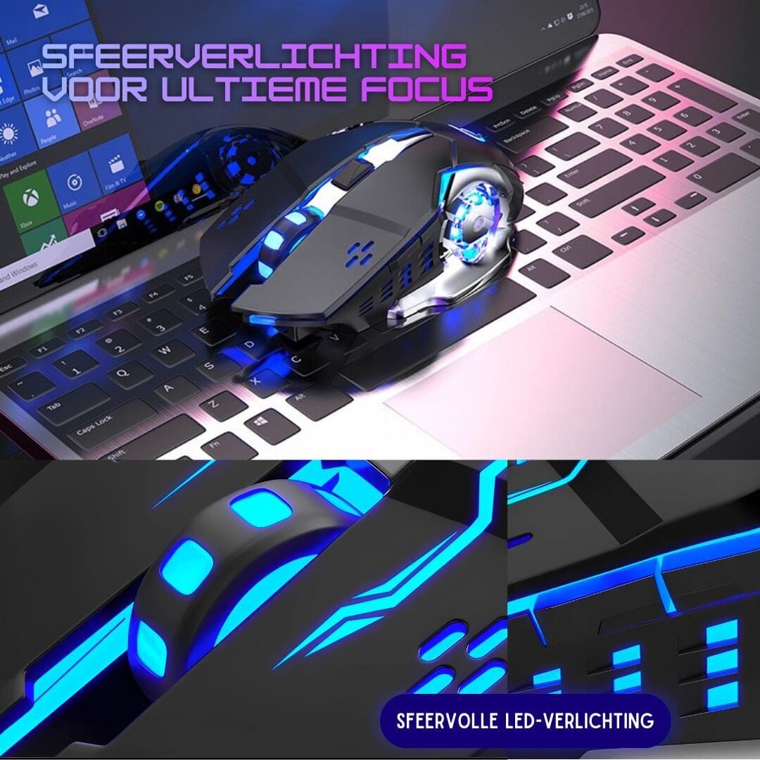Lukana Draadloze Gaming Muis Sfeerverlichting