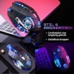 Lukana Draadloze Gaming Muis Stil en Ergonomisch